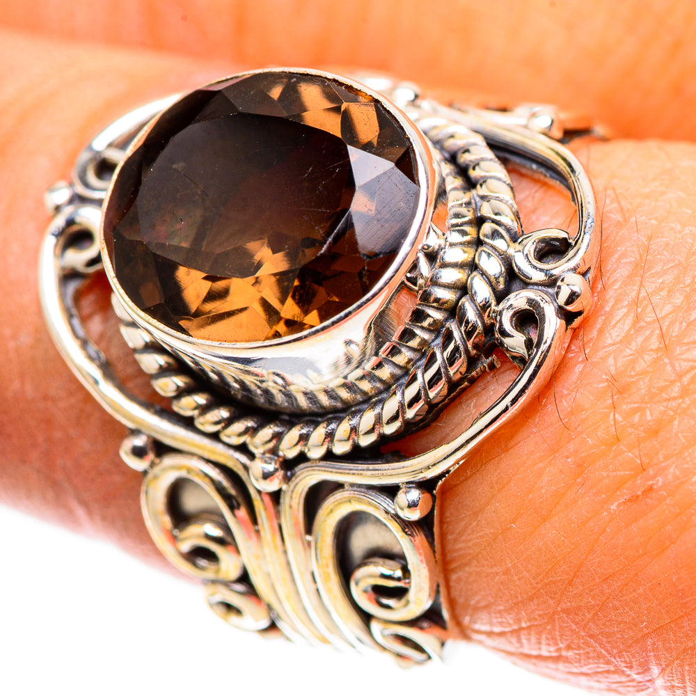 Smoky Quartz 925 Sterling Silver Ring Size 7.5 (925 Sterling Silver) RING137727