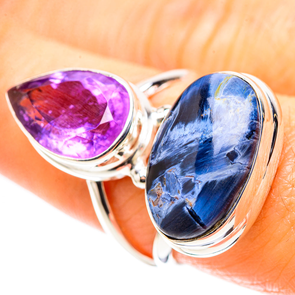 Large Pietersite, Amethyst 925 Sterling Silver Ring Size 7.75 (925 Sterling Silver) RING137527