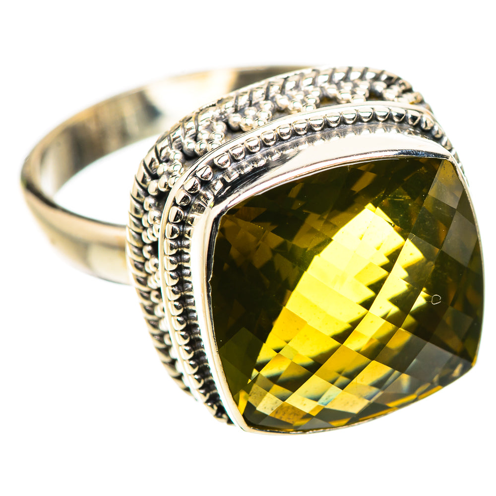 Anasilvercos Faceted Citrine Ring Size 9 (925 Sterling Silver)