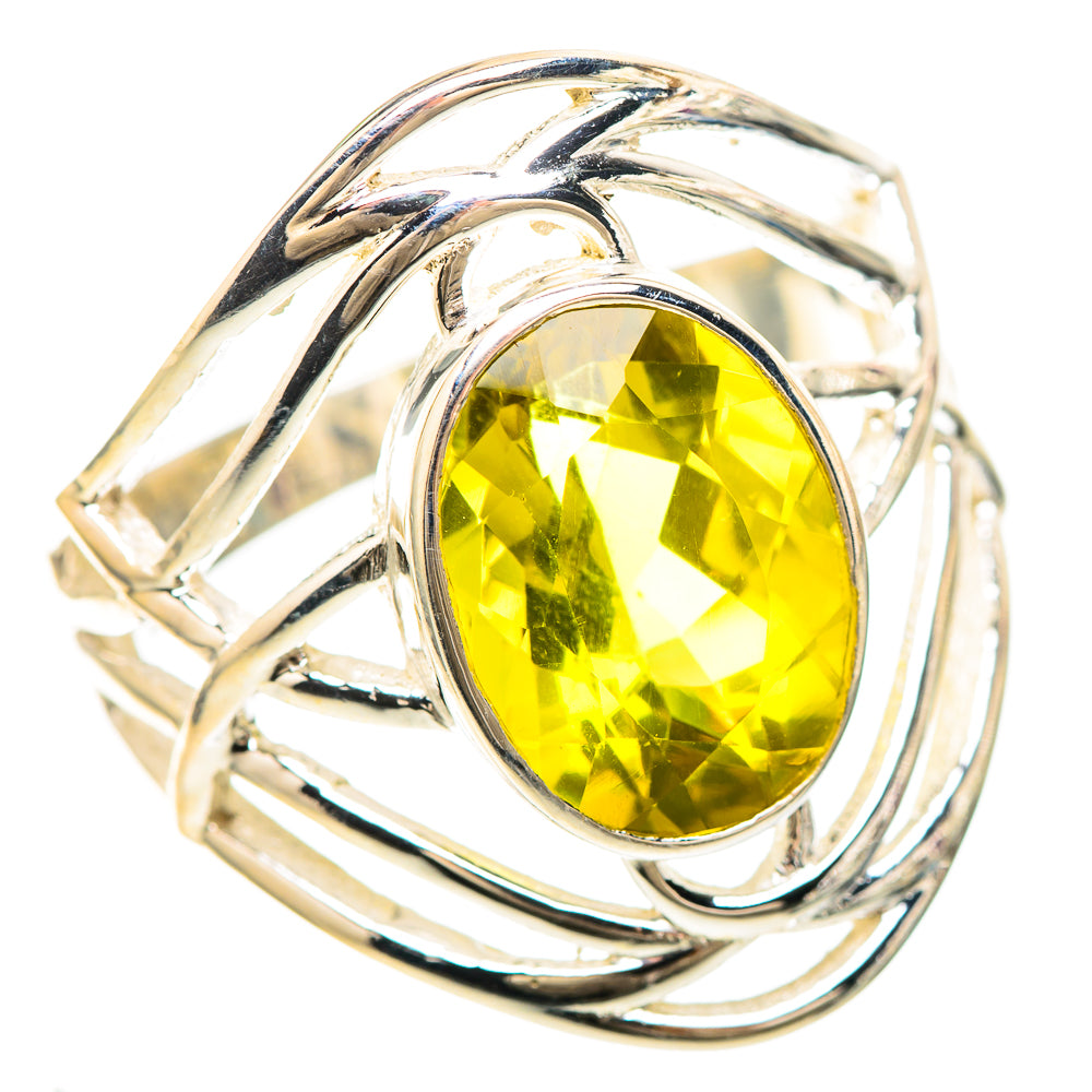 Faceted Lemon Quartz 925 Sterling Silver Ring Size 9 (925 Sterling Silver) RING137273