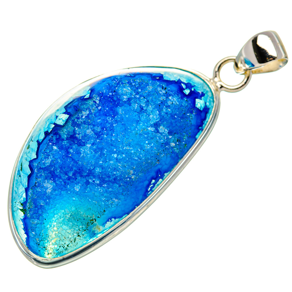 Blue Window Agate Pendant 2" (925 Sterling Silver) PD36996