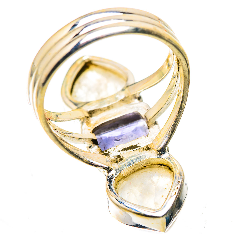 Faceted Tanzanite, Rainbow Moonstone Ring Size 6.5 (925 Sterling Silver) RING136068