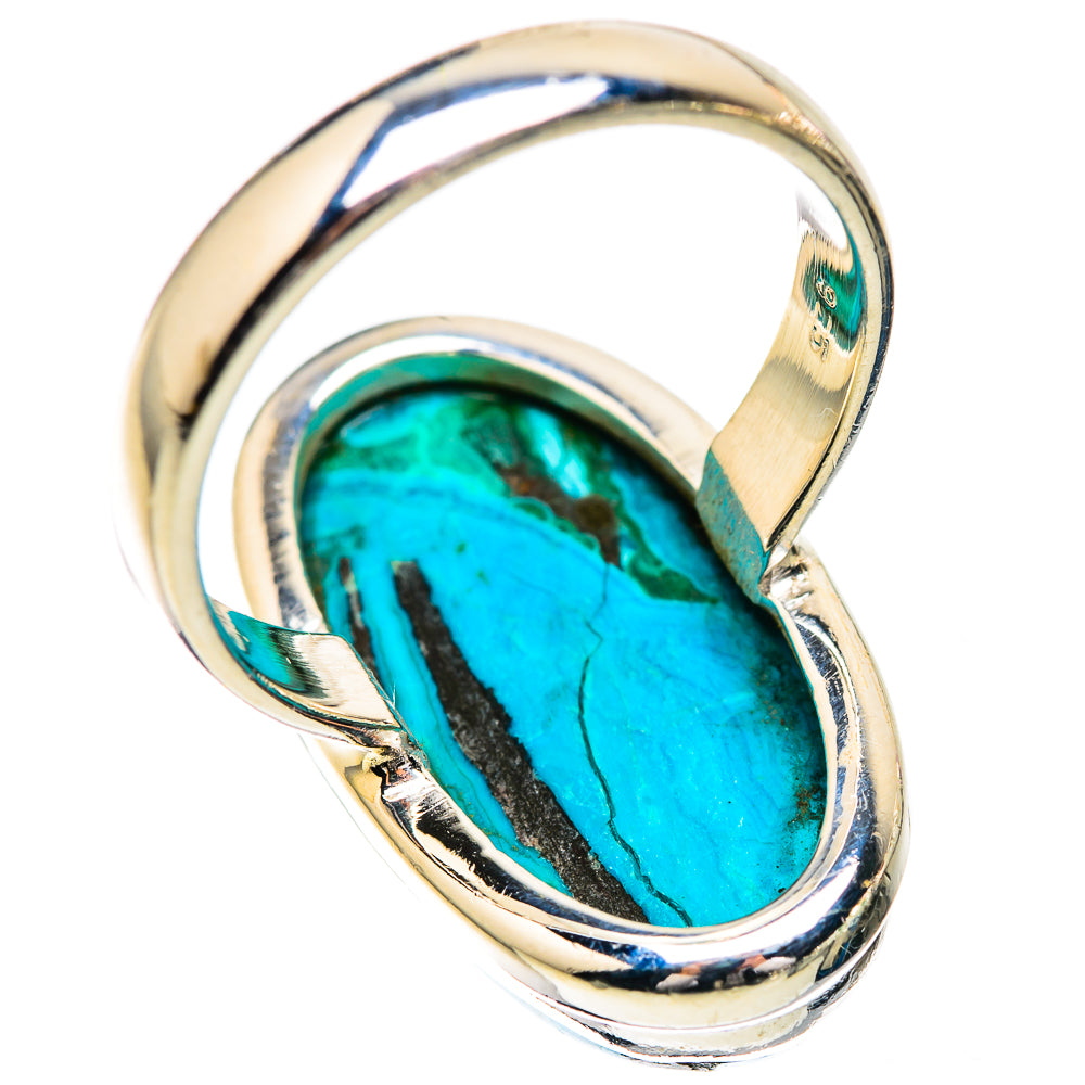 Malachite In Chrysocolla Ring Size 7.5 (925 Sterling Silver) RING135859