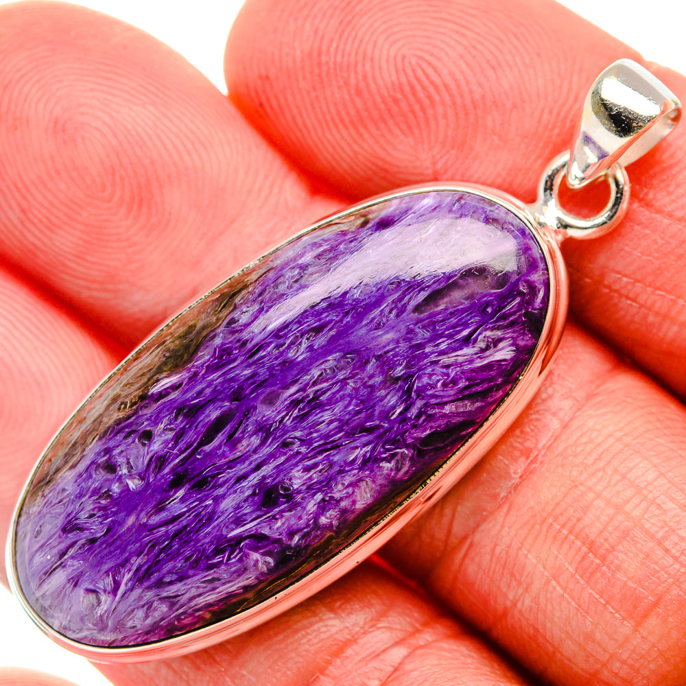 Charoite Pendant 2" (925 Sterling Silver) PD37418