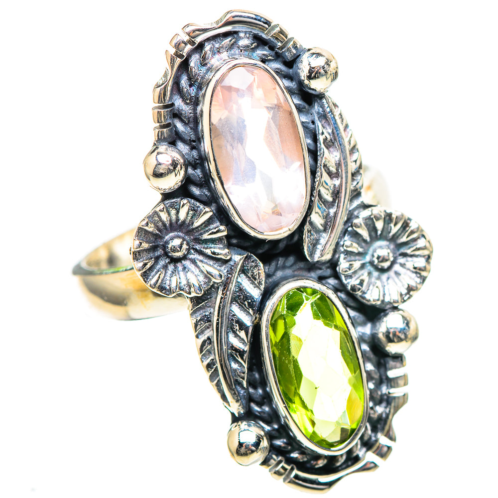 Rainbow Moonstone, Peridot Ring Size 7.25 (925 Sterling Silver) RING136717