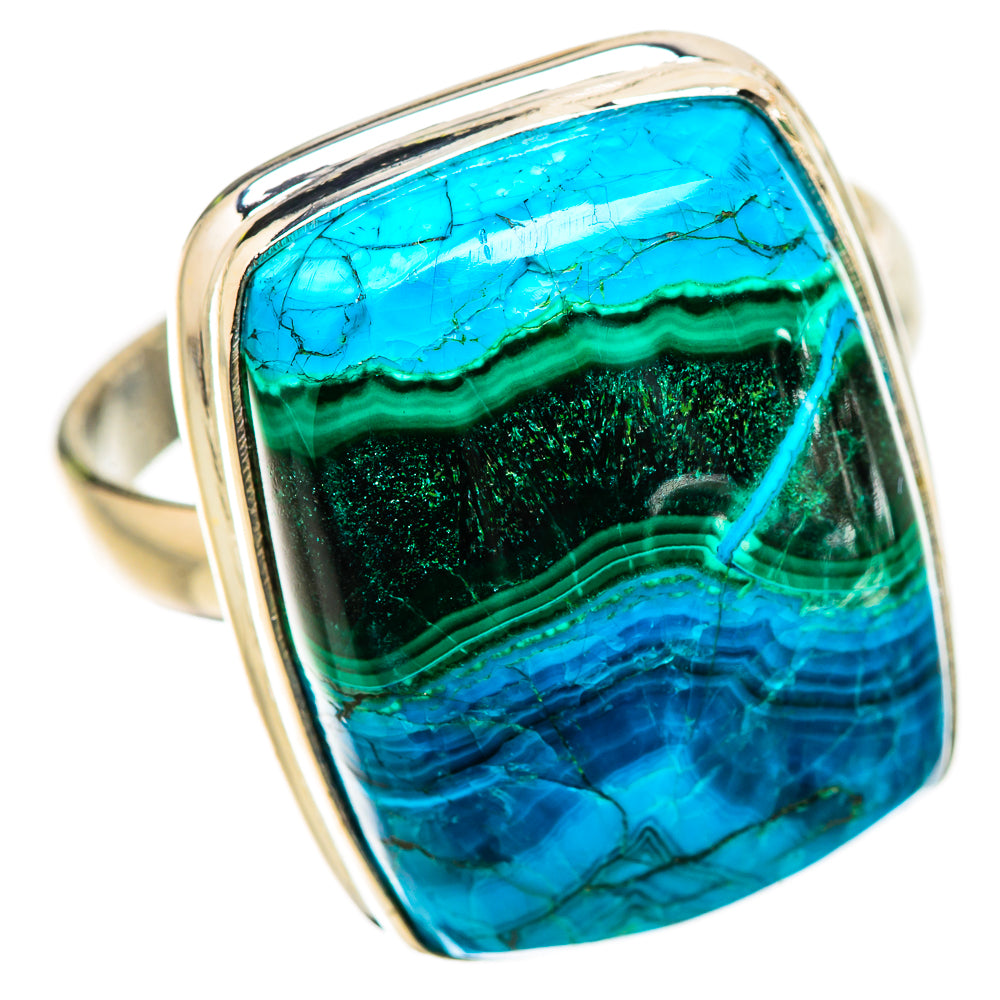 Large Malachite In Chrysocolla Ring Size 11.25 (925 Sterling Silver) RING135545