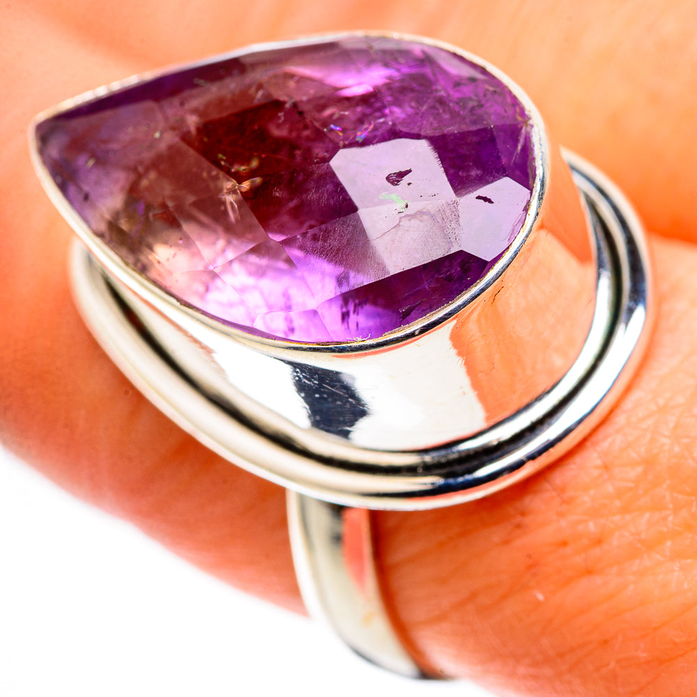 Large Faceted Amethyst Ring Size 8 (925 Sterling Silver) RING136147