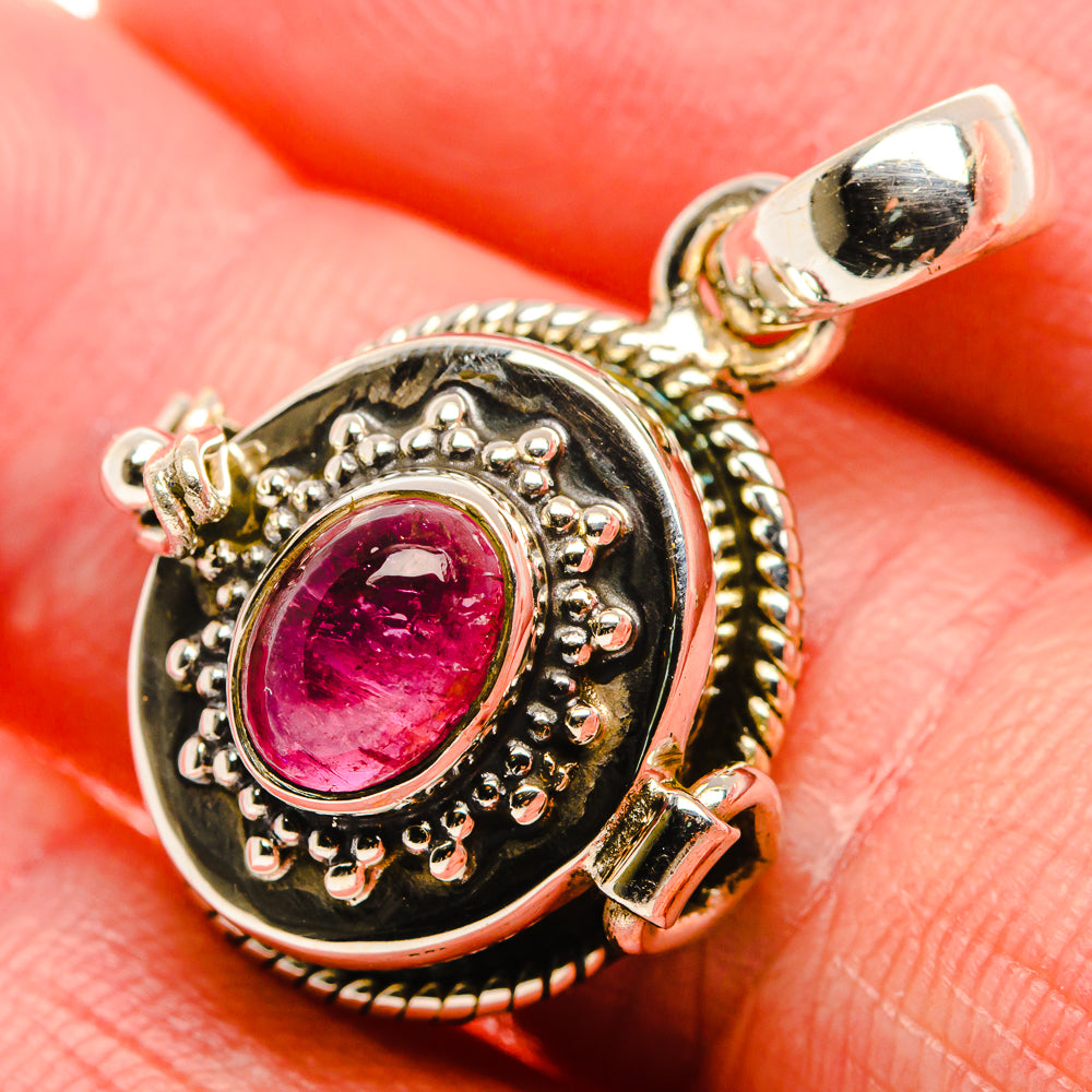 Poison Pink Tourmaline Pendant 1 1/8" (925 Sterling Silver) PD37488