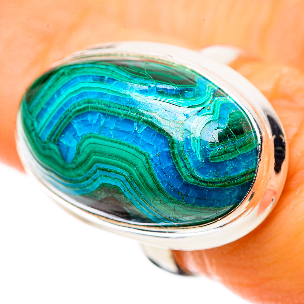 Anasilvercos Malachite In Chrysocolla Ring Size 6 (925 Sterling Silver)