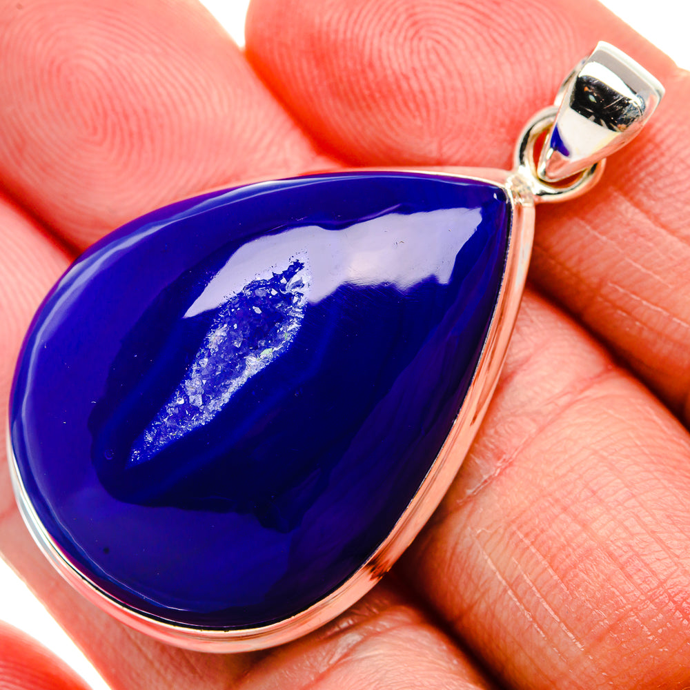 Purple Window Druzy Pendant 2" (925 Sterling Silver) PD37009