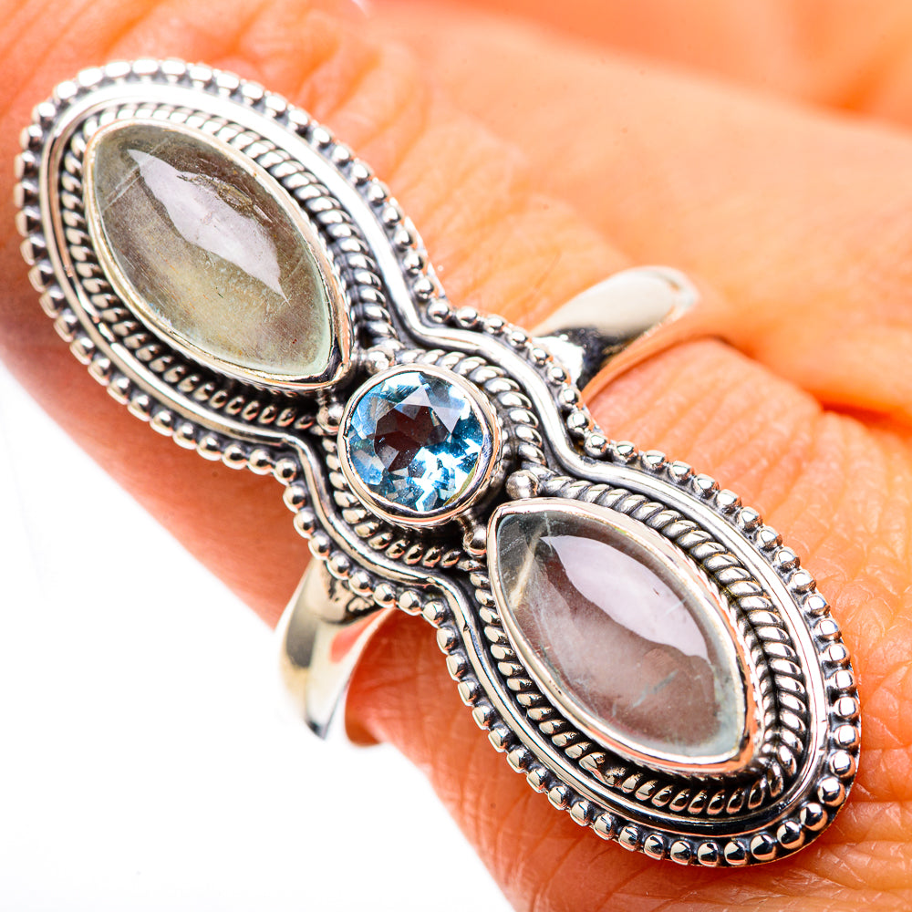 Large Natural Aquamarine, Blue Topaz 925 Sterling Silver Ring Size 10 (925 Sterling Silver) RING137773