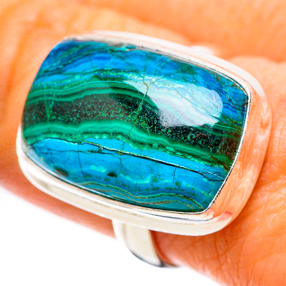 Malachite In Chrysocolla Ring Size 8.5 (925 Sterling Silver) RING135614