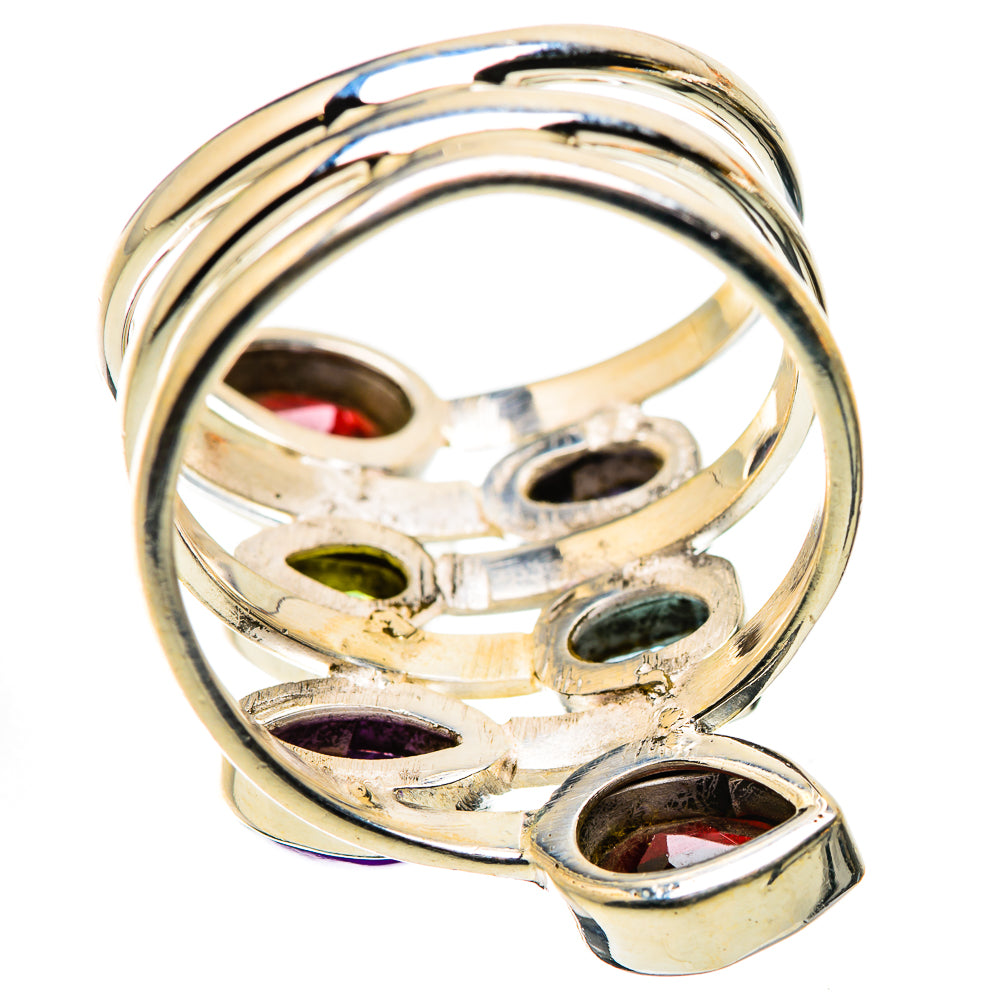 Garnet, Tanzanite, Peridot, Blue Topaz Ring Size 9.75 (925 Sterling Silver) RING134969