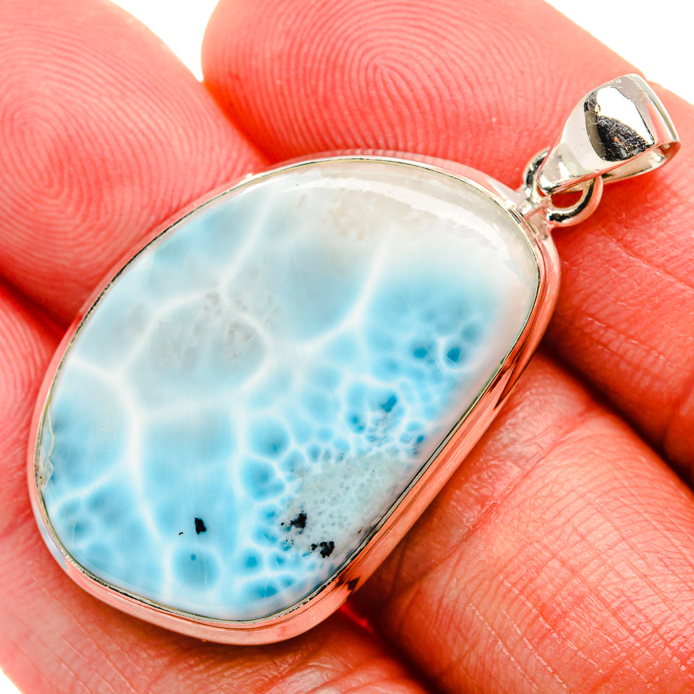 Larimar Pendant 1 3/4" (925 Sterling Silver) PD37407