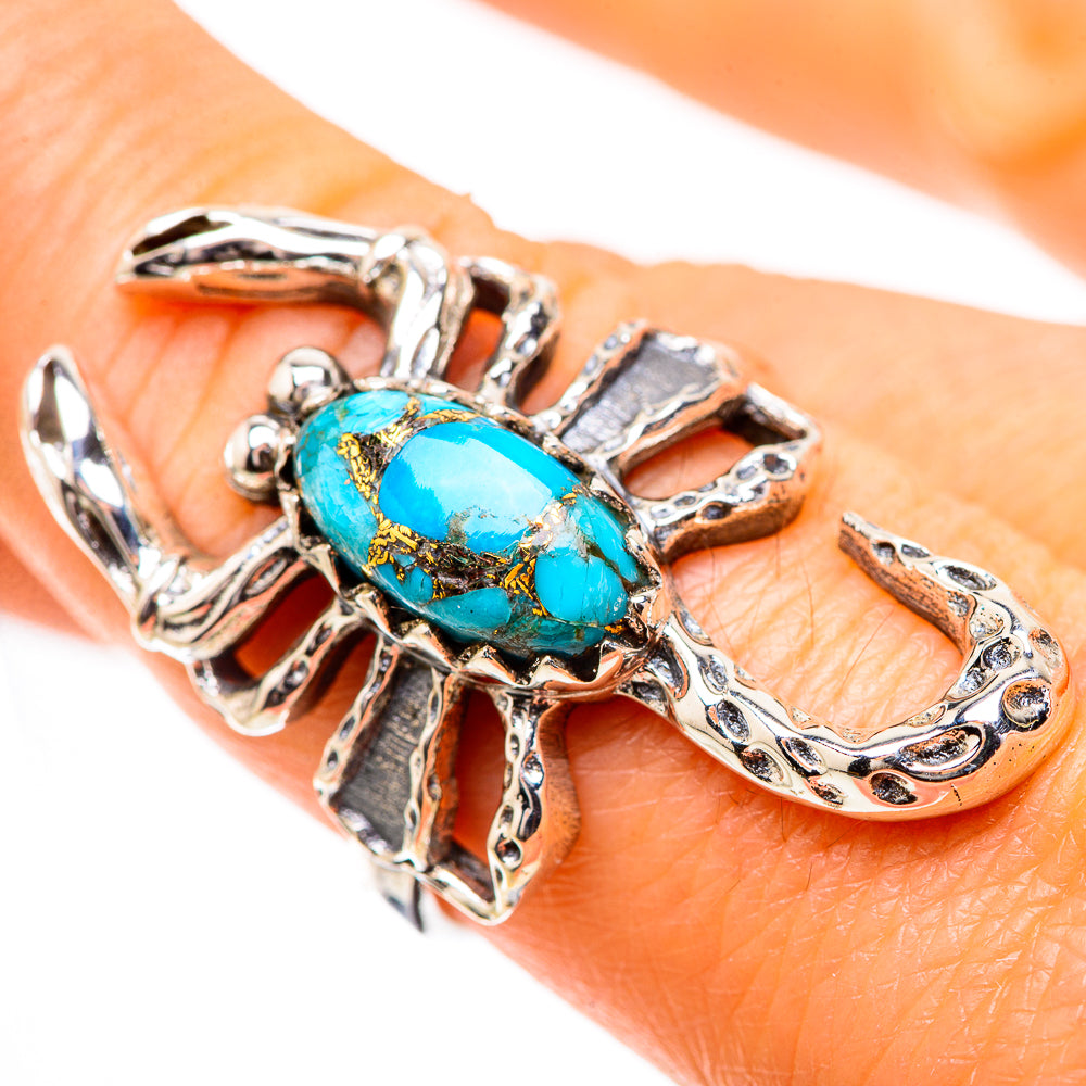 Blue Copper Composite Turquoise Ring Size 8 (925 Sterling Silver) RING135236