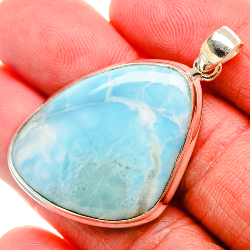 Larimar Pendant 1 3/4" (925 Sterling Silver) PD37521