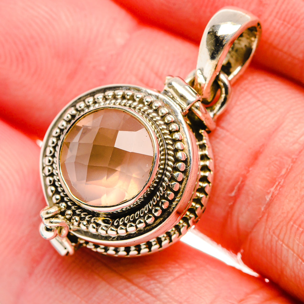 Poison Rose Quartz Pendant 1 1/8" (925 Sterling Silver) PD37545