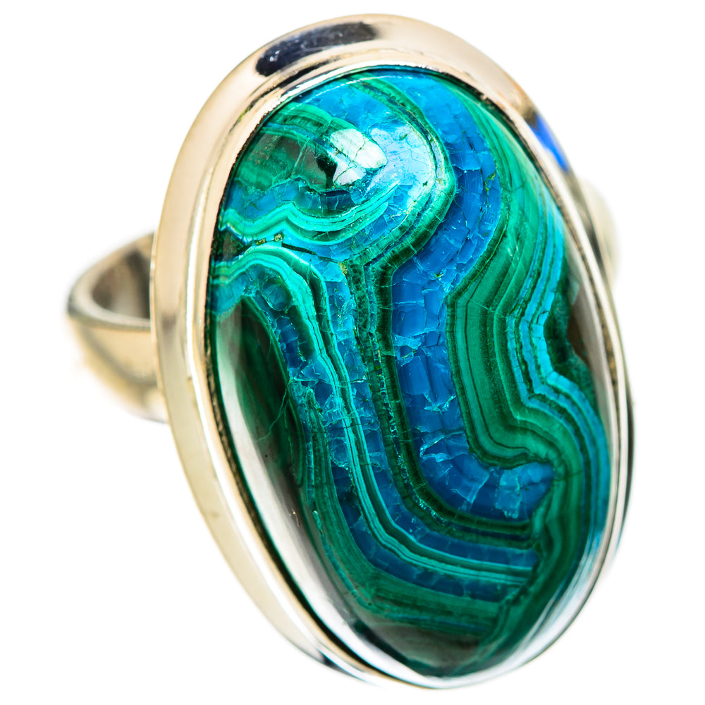Anasilvercos Malachite In Chrysocolla Ring Size 6 (925 Sterling Silver)