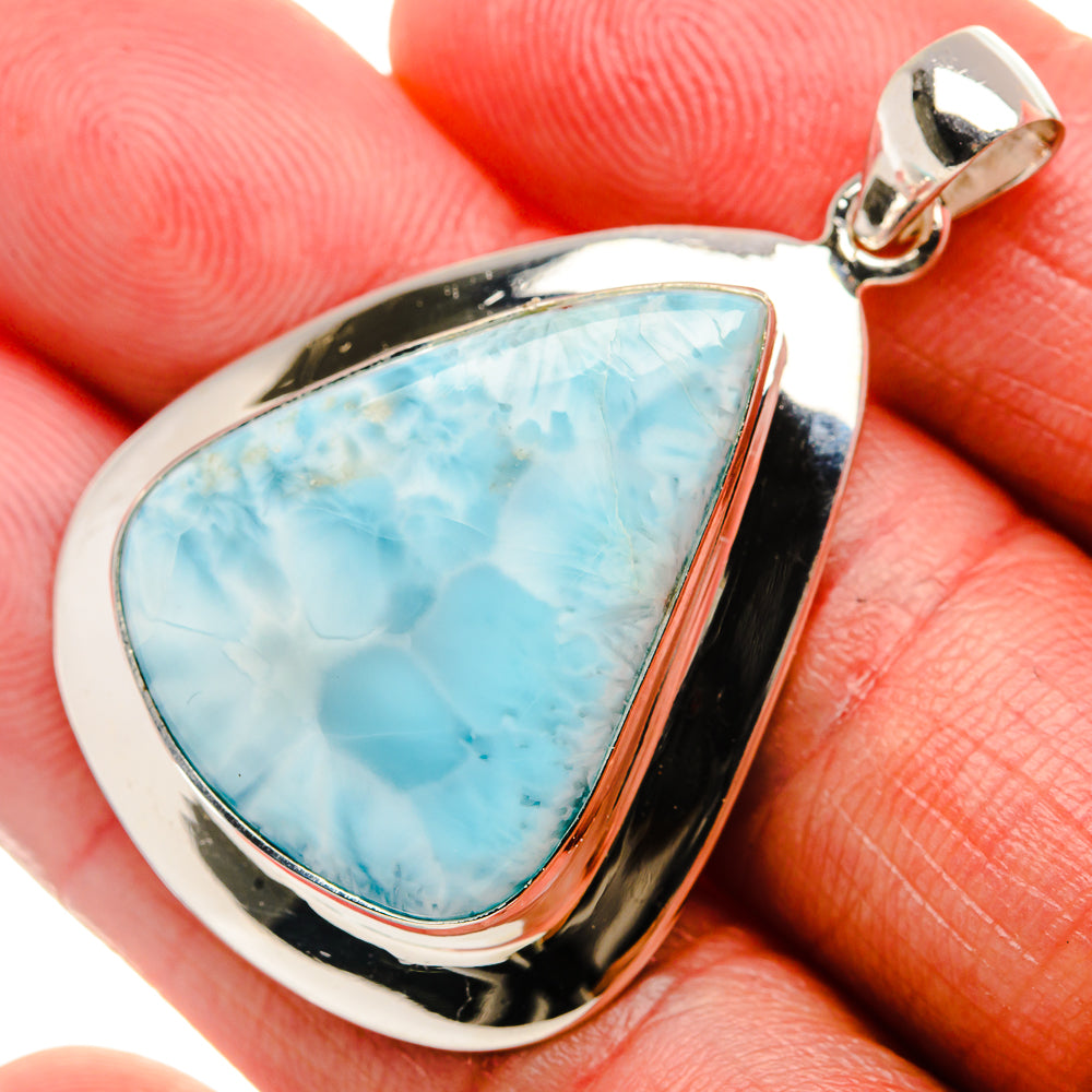 Larimar Pendant 1 3/4" (925 Sterling Silver) PD37558