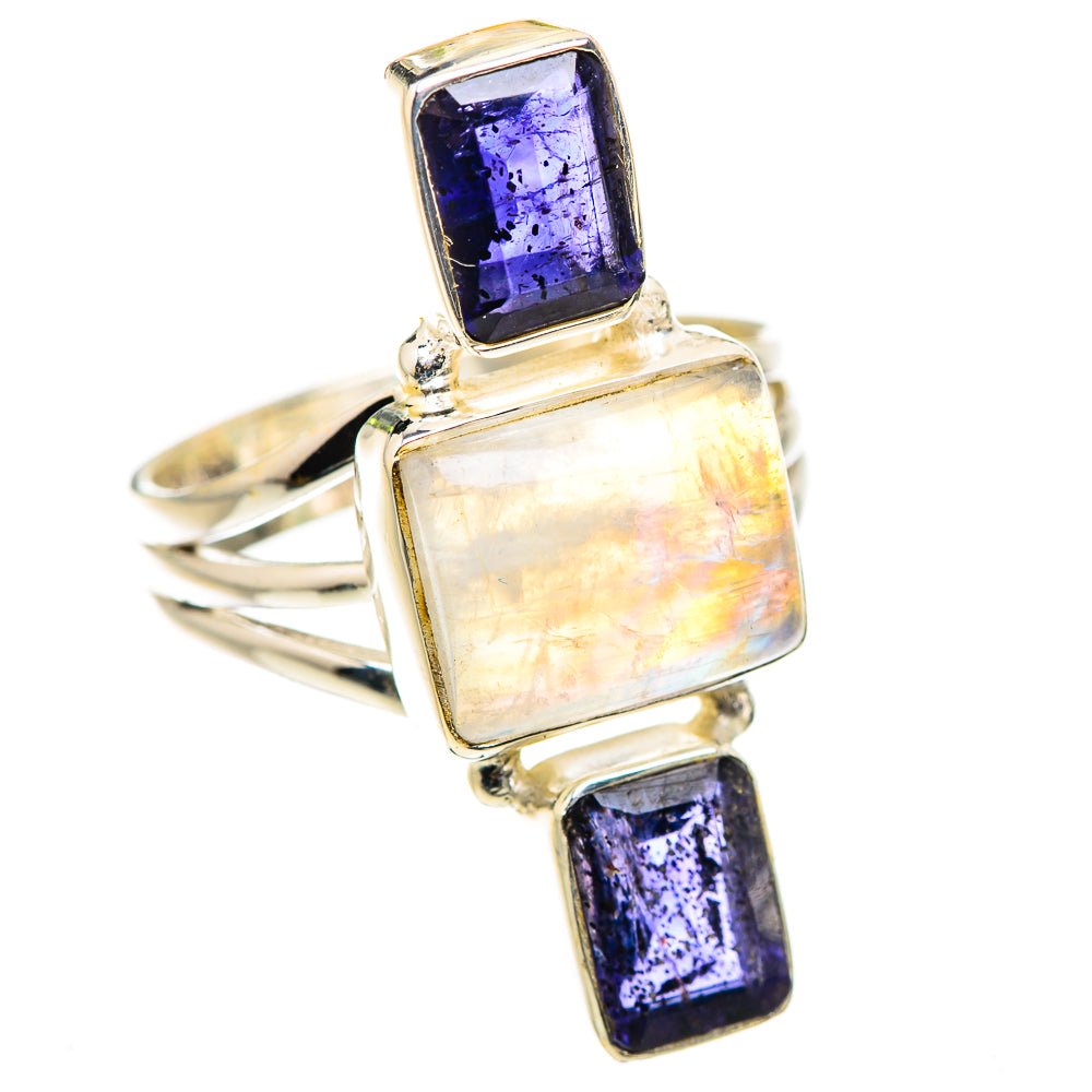 Rainbow Moonstone, Tanzanite Ring Size 9 (925 Sterling Silver) RING135609