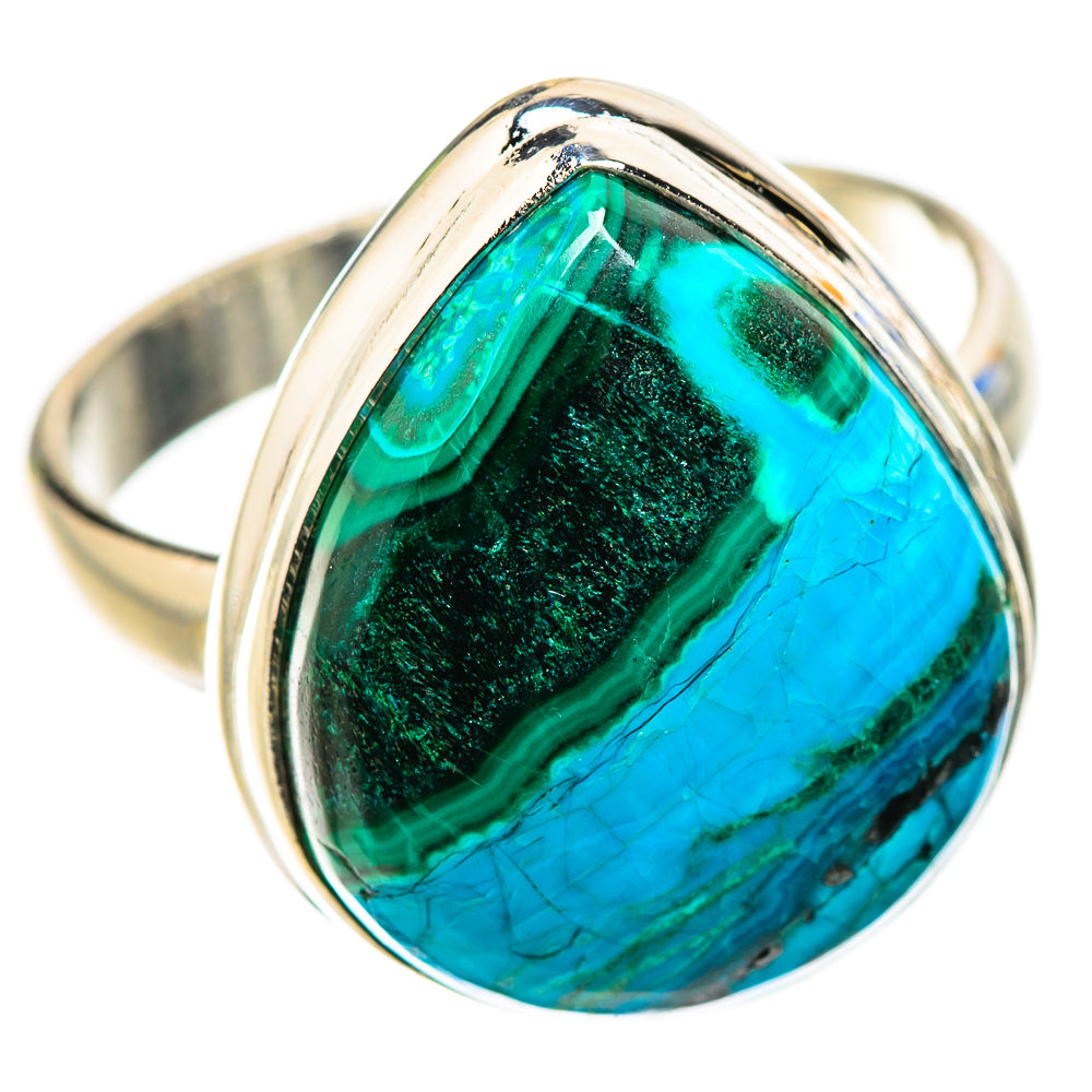 Anasilvercos Malachite In Chrysocolla Ring Size 10 (925 Sterling Silver)