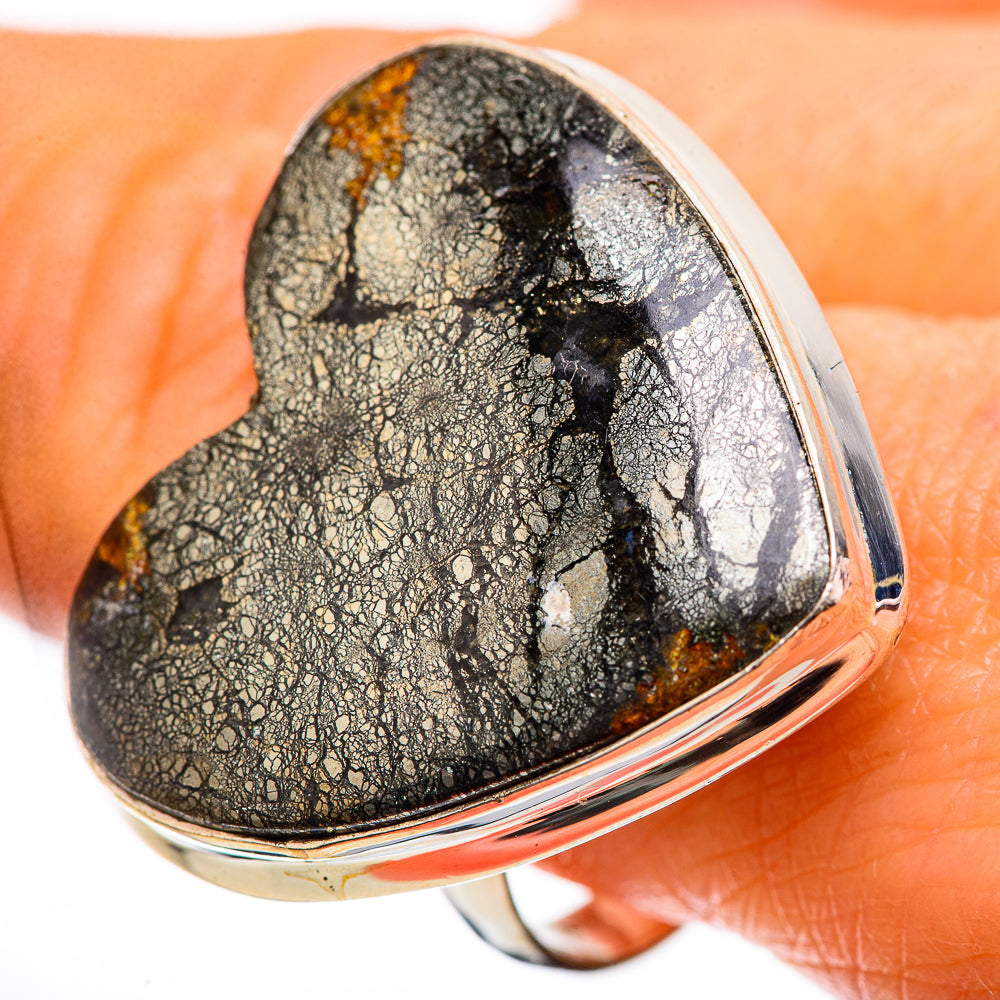Large Pyrite In Black Onyx Ring Size 10.75 (925 Sterling Silver) RING135959