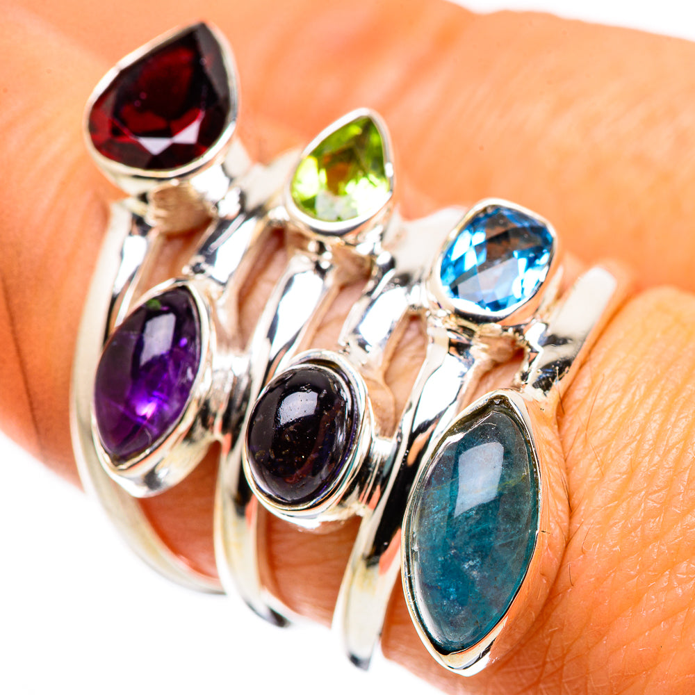 Garnet, Apatite, Blue Topaz, Tanzanite, Amethyst, Peridot Ring Size 8 (925 Sterling Silver) RING134801