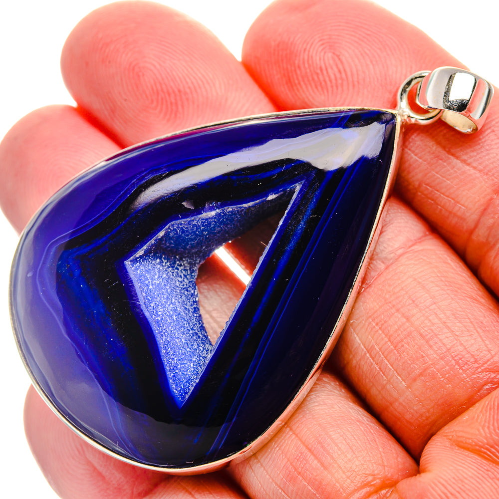 Purple Window Druzy Pendant 2 1/2" (925 Sterling Silver) PD37018
