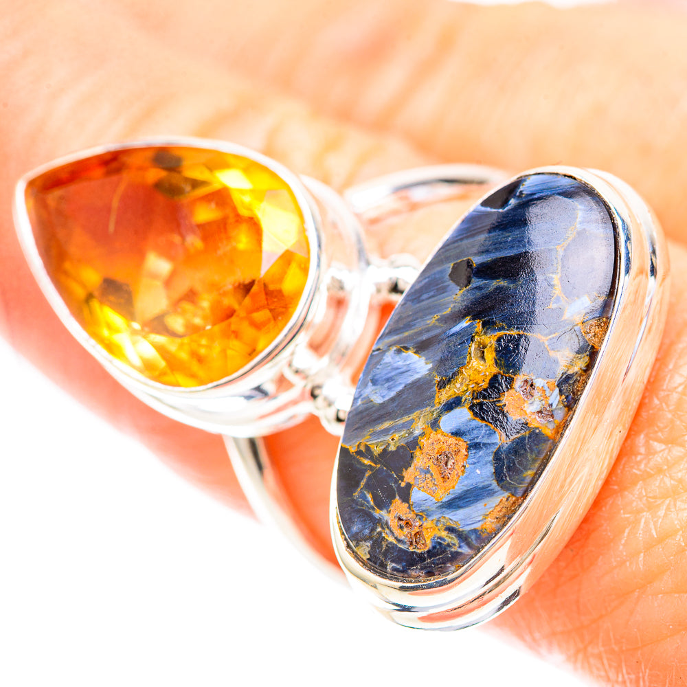 Large Pietersite, Citrine Ring Size 8 (925 Sterling Silver) RING137161