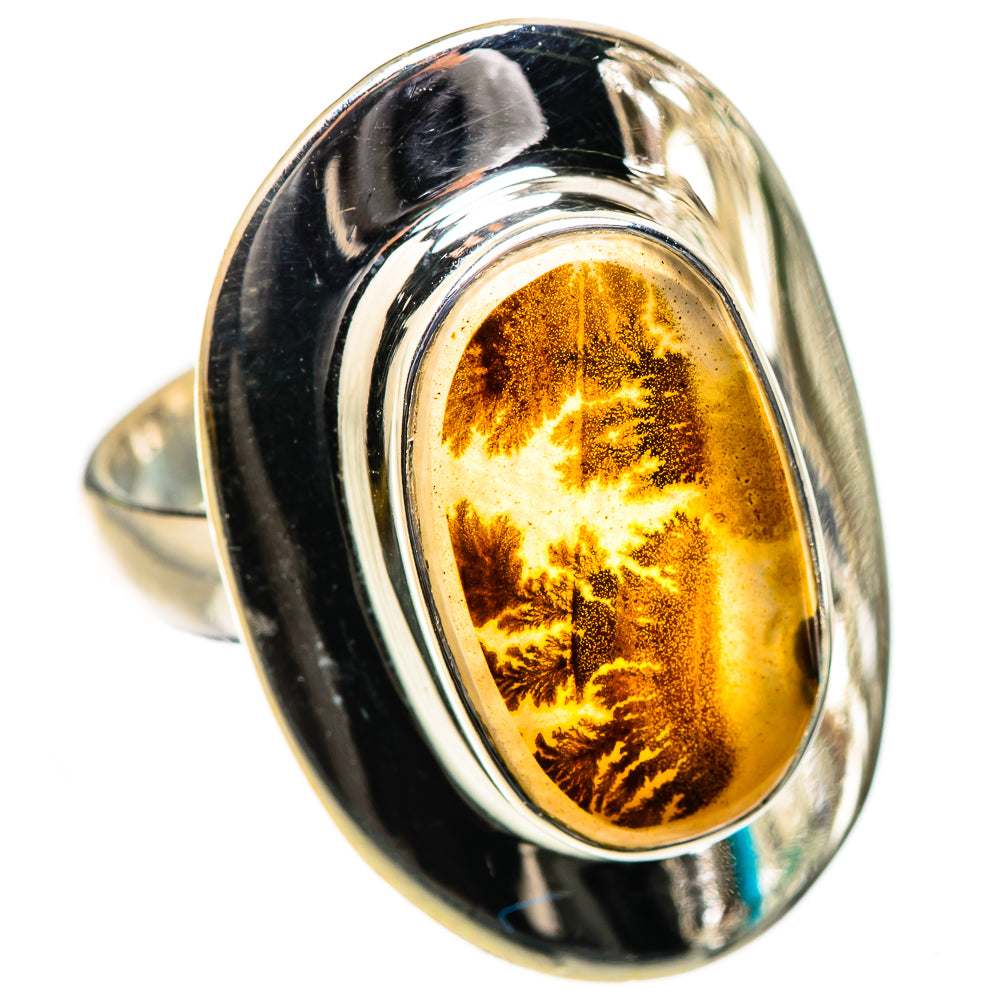 Scenic Dendritic Agate Ring Size 7.25 (925 Sterling Silver) RING135430