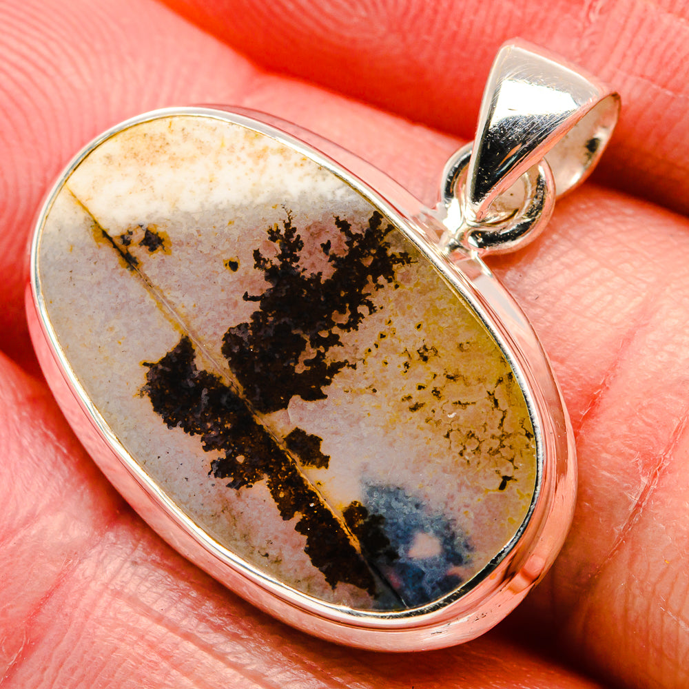 Scenic Dendritic Agate Pendant 1" (925 Sterling Silver) PD37349