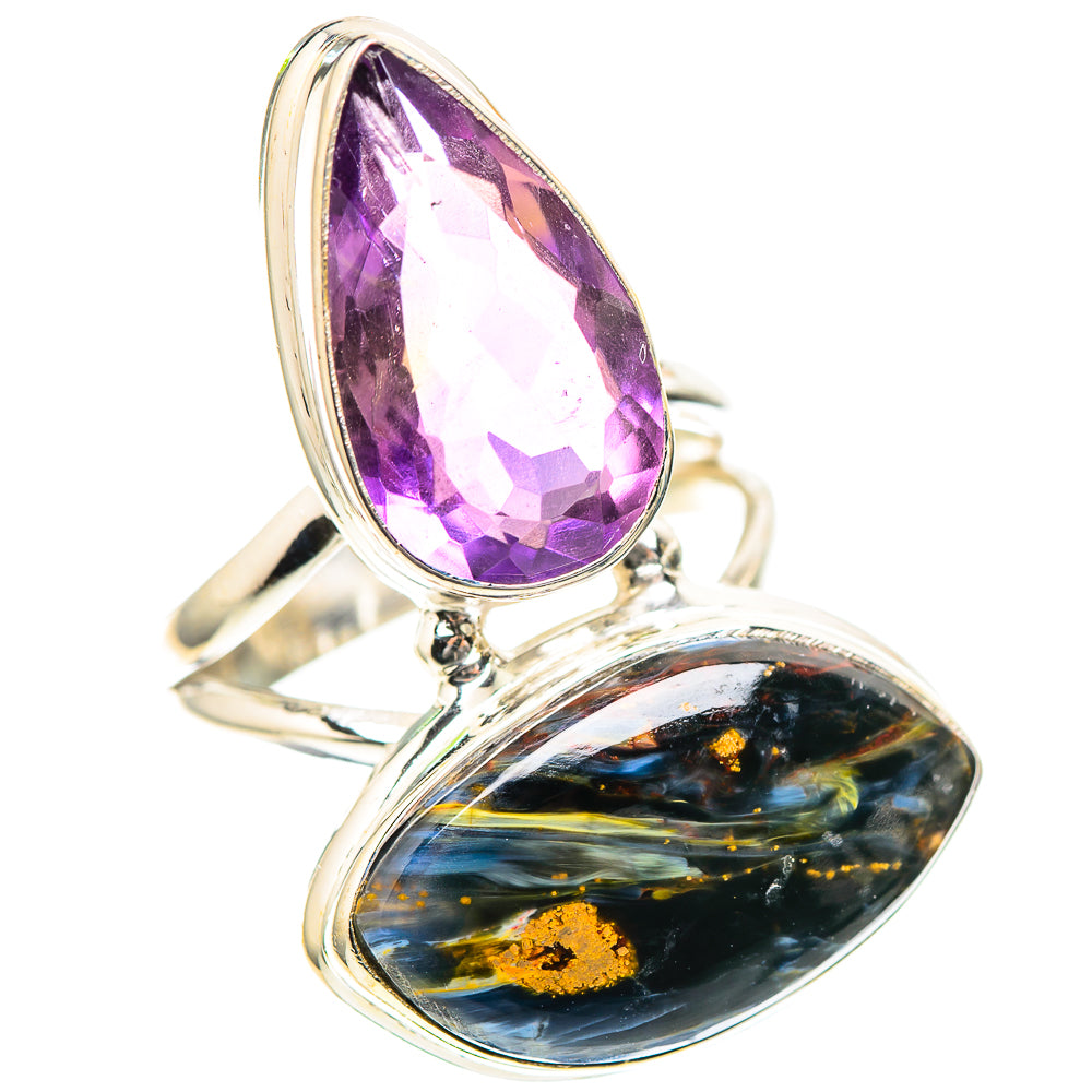 Large Pietersite, Amethyst 925 Sterling Silver Ring Size 7 (925 Sterling Silver) RING137581