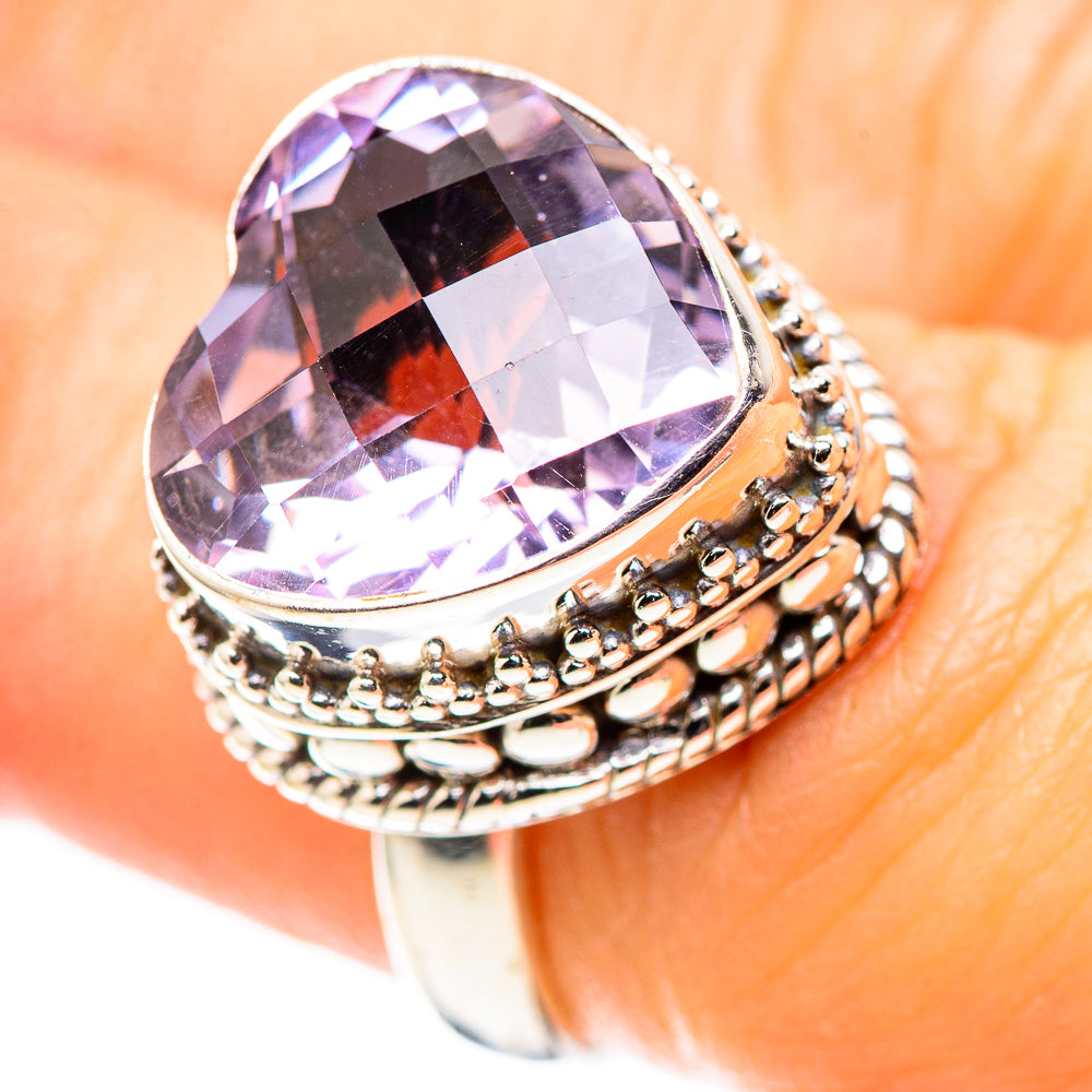 Faceted Pink Amethyst Ring Size 6.25 (925 Sterling Silver) RING136895