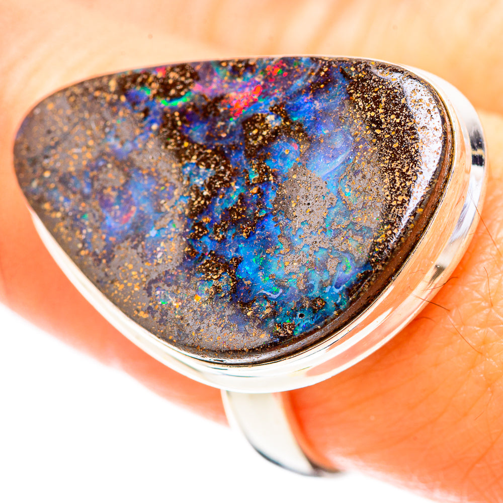 Australian Boulder Opal Ring Size 9 (925 Sterling Silver) RING137106