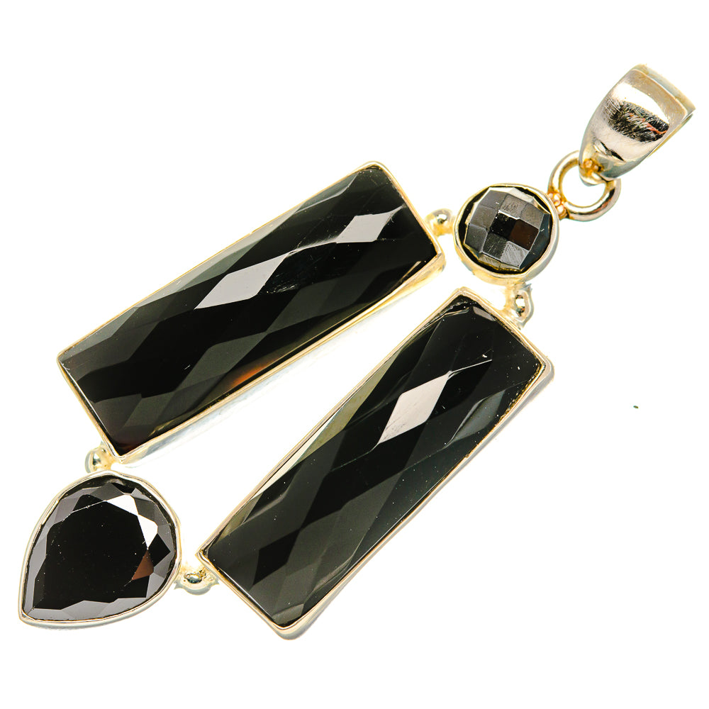 Black Onyx 925 Sterling Silver Pendant 2 1/8" (925 Sterling Silver) PD37692
