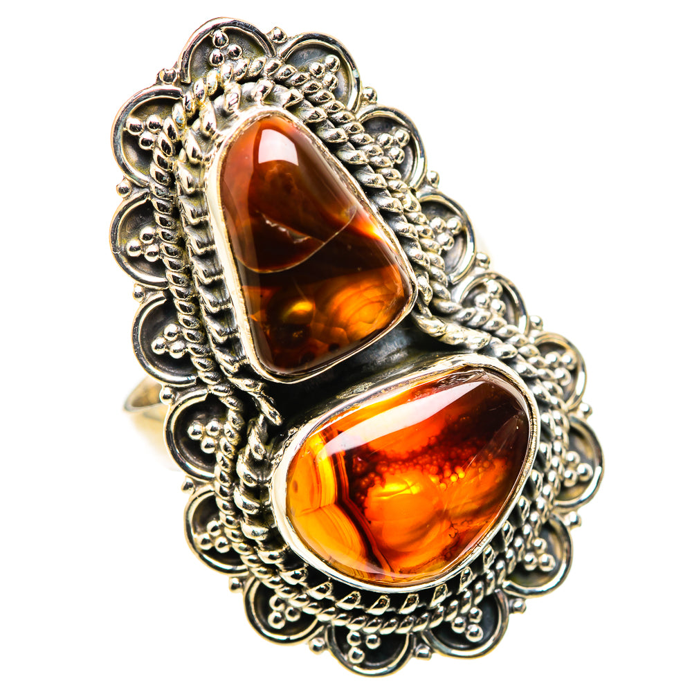 Large Mexican Fire Agate Ring Size 7.25 (925 Sterling Silver) RING134697
