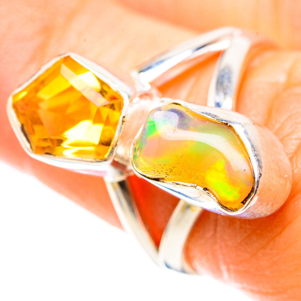 Ethiopian Opal, Citrine Ring Size 6.5 (925 Sterling Silver) RING136882