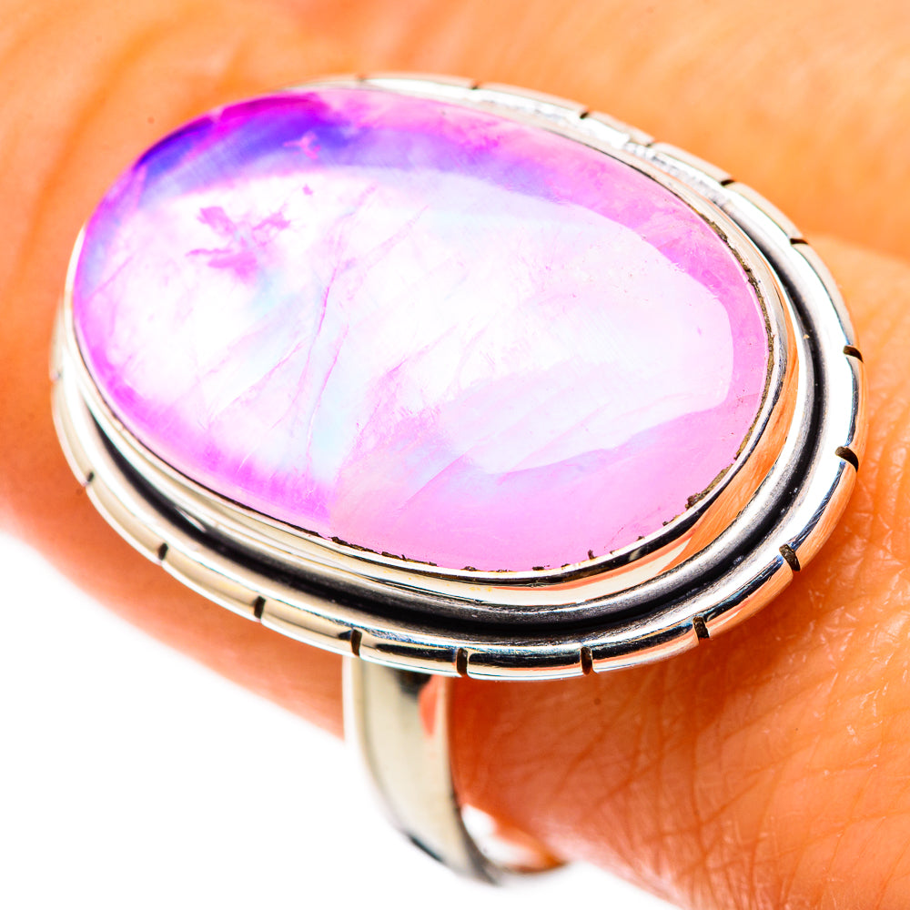 Pink Moonstone Ring Size 9.5 (925 Sterling Silver) RING134791