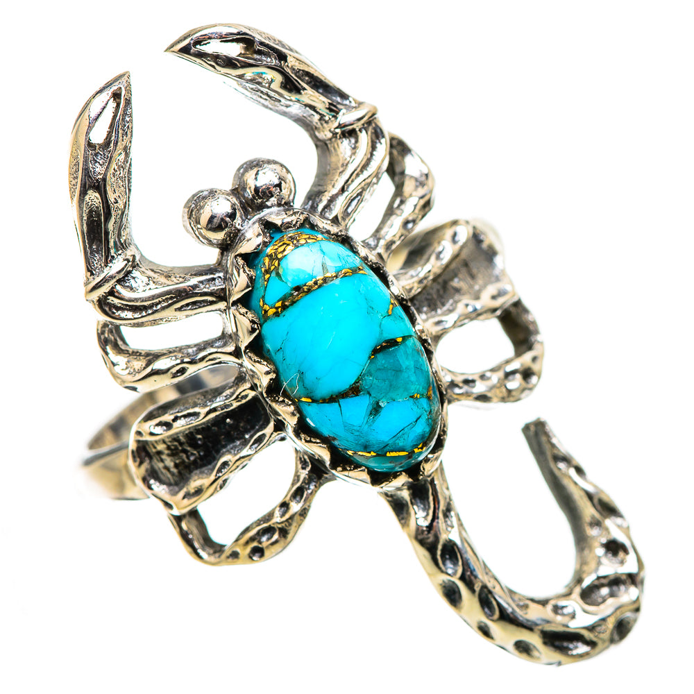 Blue Copper Composite Turquoise Ring Size 9 (925 Sterling Silver) RING135501