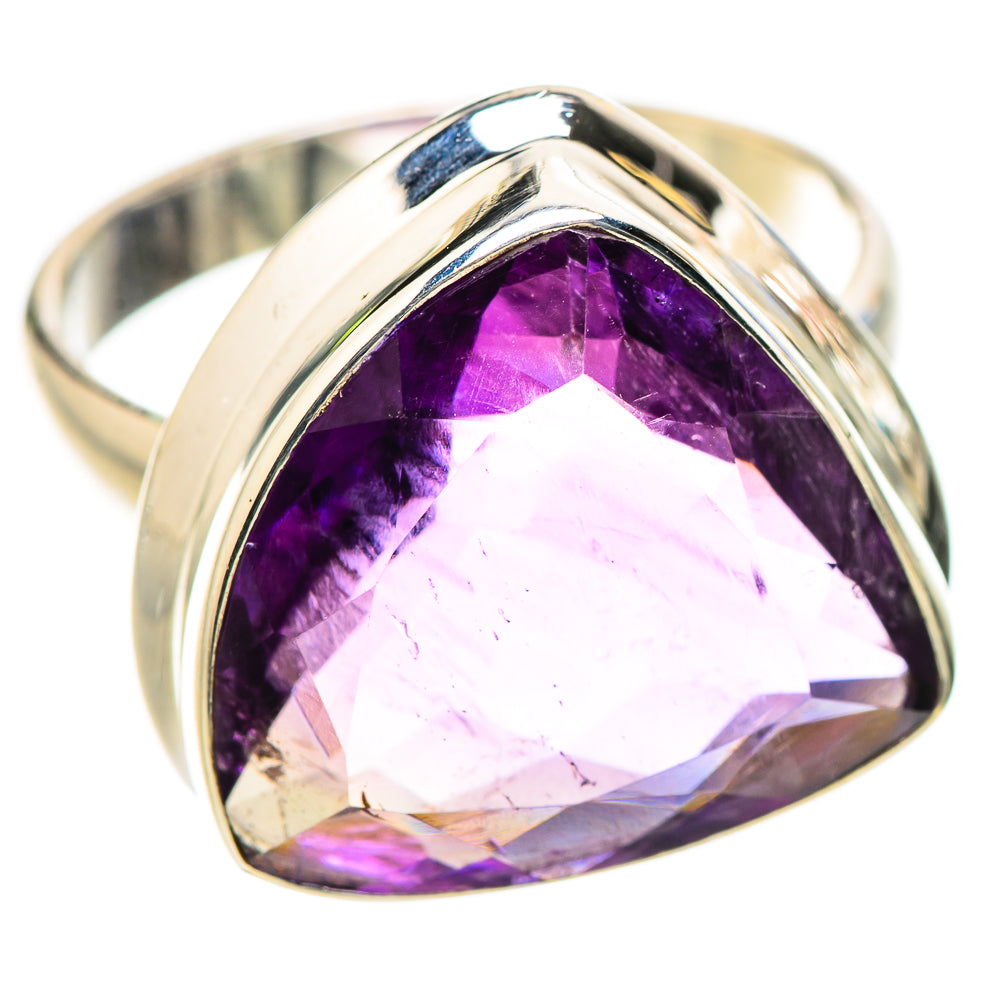 Anasilvercos Faceted Amethyst Ring Size 8 (925 Sterling Silver)