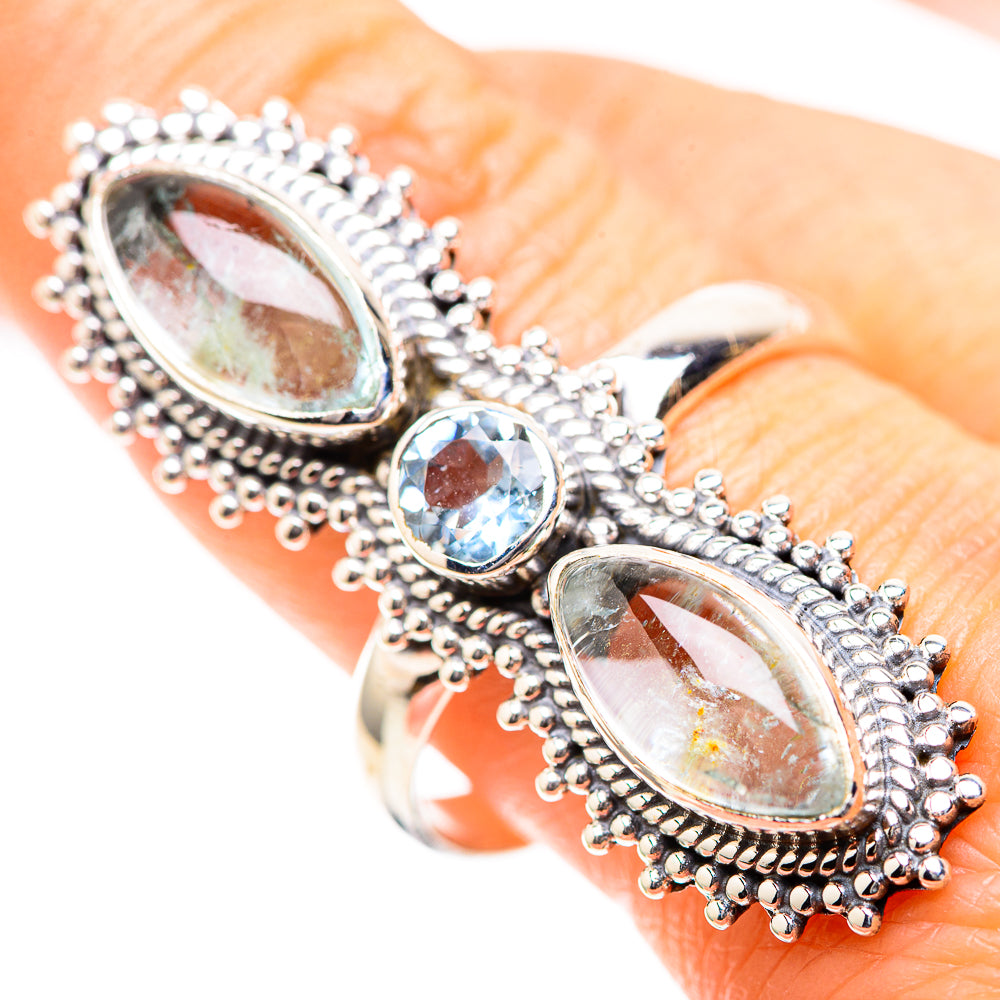 Large Natural Aquamarine, Blue Topaz 925 Sterling Silver Ring Size 9.75 (925 Sterling Silver) RING137341
