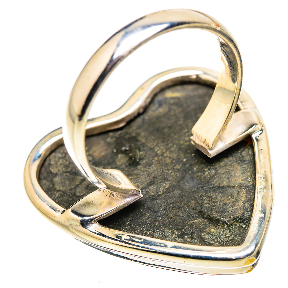 Huge Pyrite In Black Onyx Ring Size 9.75 (925 Sterling Silver) RING135711