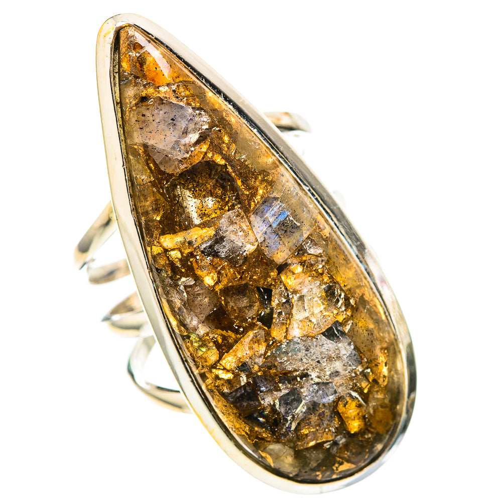 Large Brecciated Labradorite Ring Size 7.25 (925 Sterling Silver) RING137148
