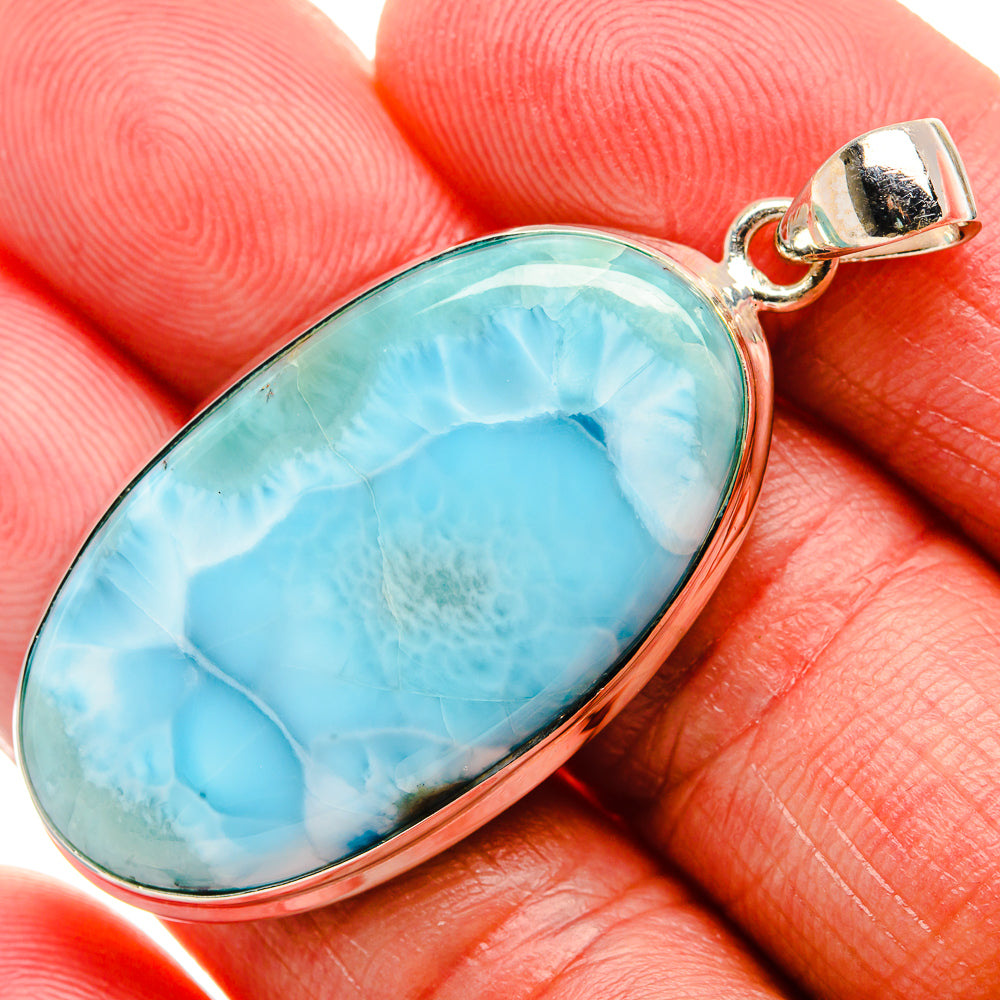 Larimar Pendant 1 7/8" (925 Sterling Silver) PD37105