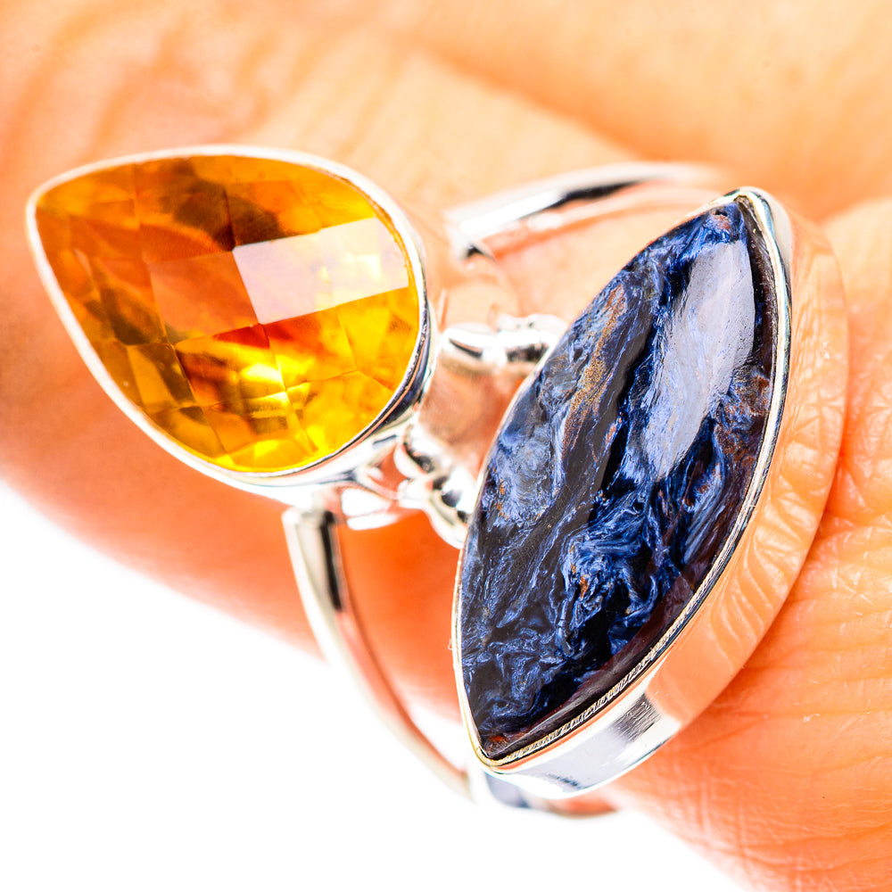 Large Pietersite, Citrine 925 Sterling Silver Ring Size 9.5 (925 Sterling Silver) RING137564