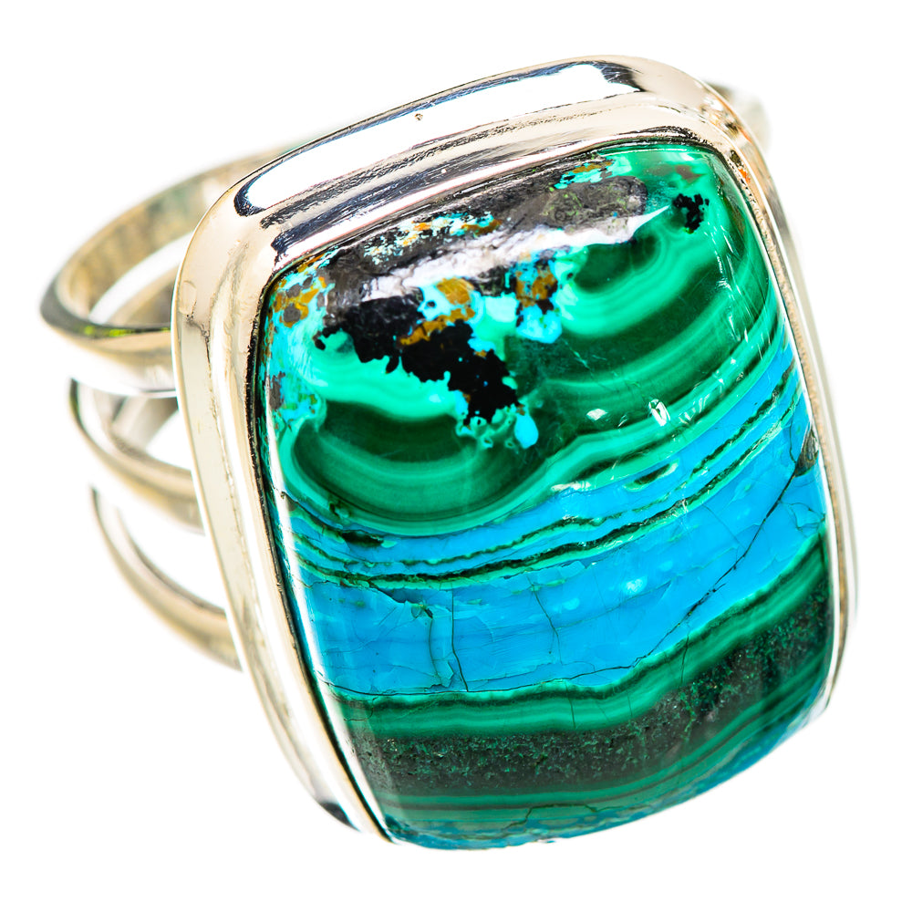 Malachite In Chrysocolla Ring Size 8.25 (925 Sterling Silver) RING135678