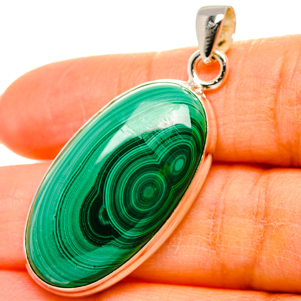 Malachite Pendant 1 3/4"  (925 Sterling Silver) PD37226