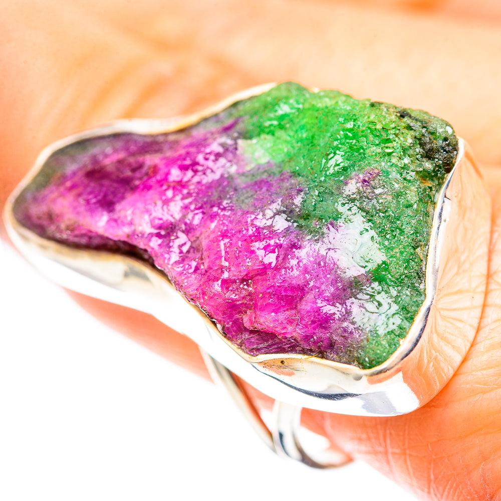 Large Rough Ruby Zoisite Ring Size 10.75 (925 Sterling Silver) RING136962
