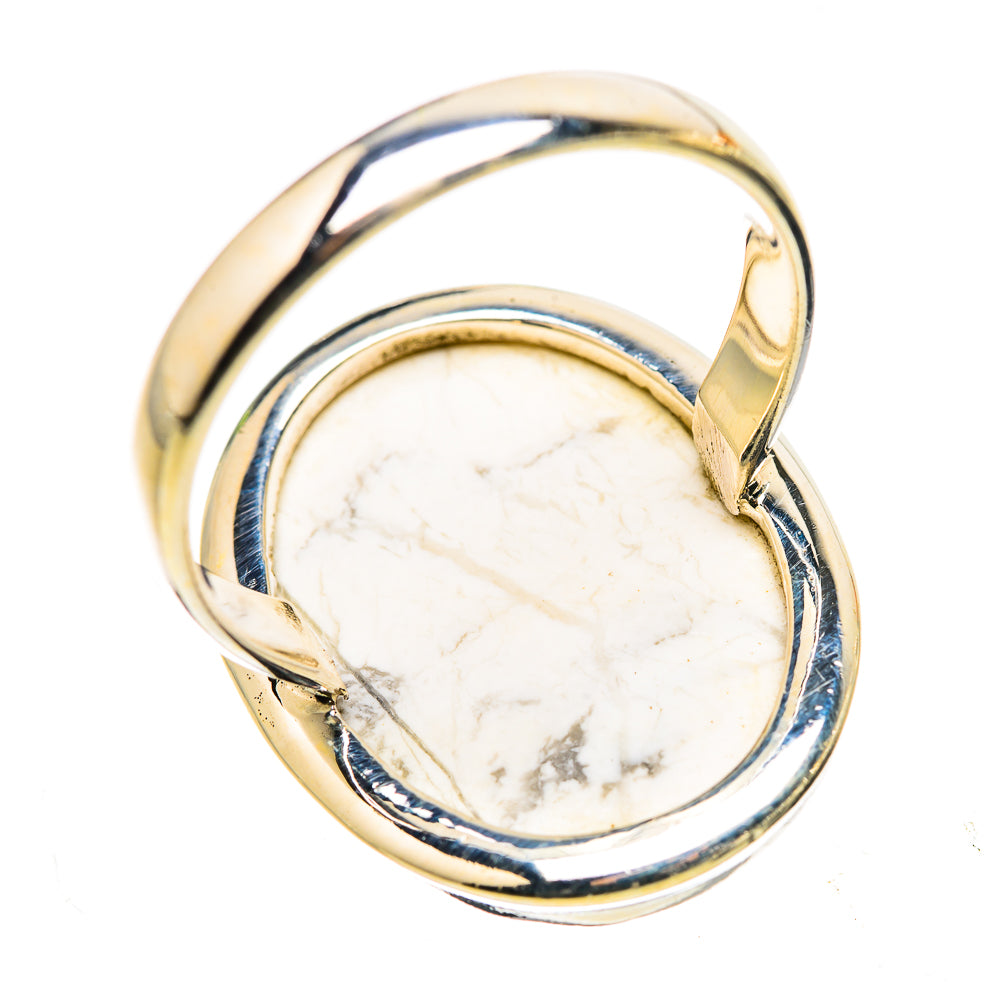 Anasilvercos Large Howlite Ring Size 11.75 (925 Sterling Silver)