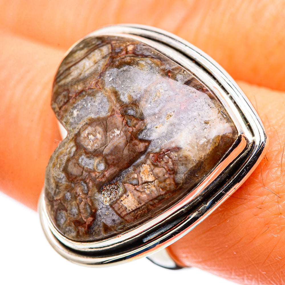 Large Laguna Lace Agate Ring Size 8 (925 Sterling Silver) RING136088